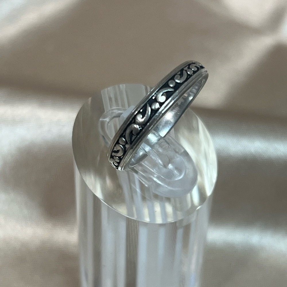 NDI Sterling Silver 925‎ Vine Scroll Tribal Design Ring 4mm Size 6.5 Please Read